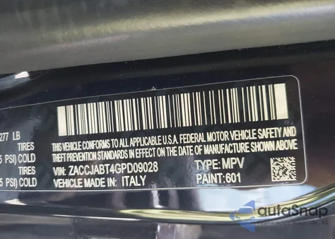 2016 Jeep Renegade Latitude from USA, damaged, VIN ZACCJABT4GPD09028